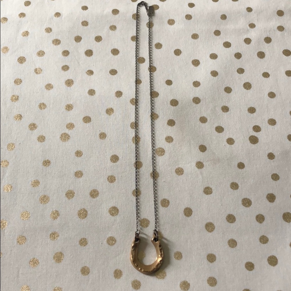 Handmade Sterling + Bronze Horseshoe Necklace